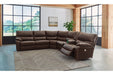 Family Circle Dark Brown 3-Piece Power Reclining Sectional -  Ashley - Lara Furniture