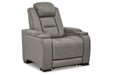 The Man-Den Gray Power Reclining Loveseat and Recliner -  Ashley - Lara Furniture