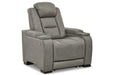 The Man-Den Gray Power Reclining Sofa and Loveseat with Power Recliner -  Ashley - Lara Furniture