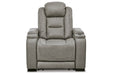 The Man-Den Gray Power Reclining Loveseat and Recliner -  Ashley - Lara Furniture