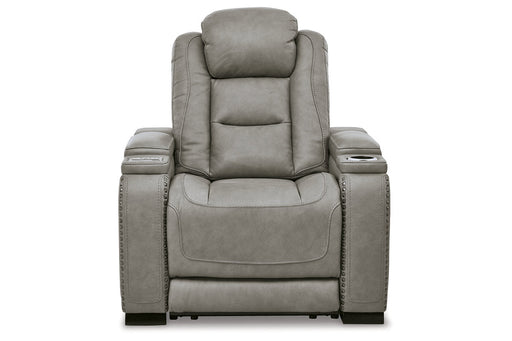 The Man-Den Gray Power Reclining Sofa and Recliner -  Ashley - Lara Furniture