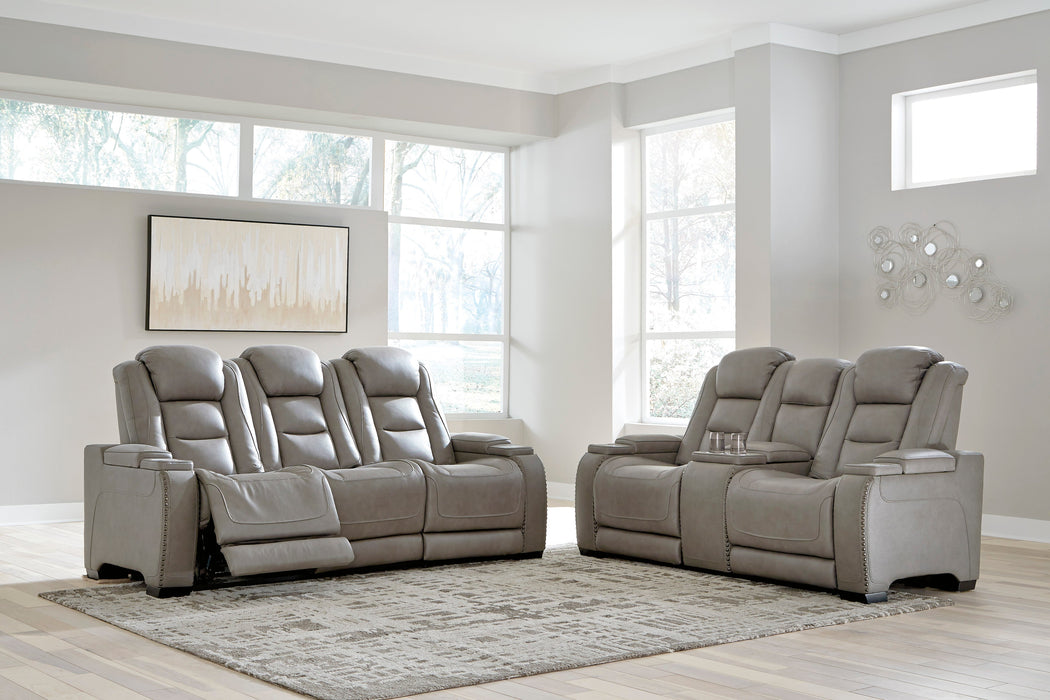 The Man-Den Gray Power Reclining Living Room Set