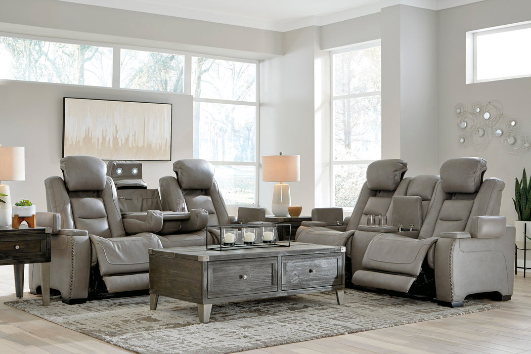 The Man-Den Gray Power Reclining Living Room Set