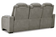 The Man-Den Gray Power Reclining Sofa and Recliner -  Ashley - Lara Furniture