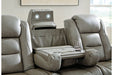 The Man-Den Gray Power Reclining Sofa and Loveseat -  Ashley - Lara Furniture