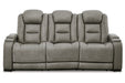 The Man-Den Gray Power Reclining Sofa and Recliner -  Ashley - Lara Furniture