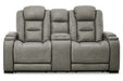 The Man-Den Gray Power Reclining Loveseat and Recliner -  Ashley - Lara Furniture