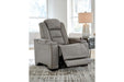 The Man-Den Gray Power Reclining Loveseat and Recliner -  Ashley - Lara Furniture