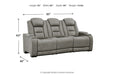 The Man-Den Gray Power Reclining Sofa and Recliner -  Ashley - Lara Furniture