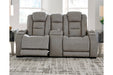 The Man-Den Gray Power Reclining Sofa and Loveseat -  Ashley - Lara Furniture