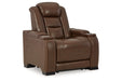 The Man-Den Mahogany Power Reclining Sofa and Recliner -  Ashley - Lara Furniture