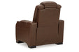 The Man-Den Mahogany Power Reclining Sofa and Recliner -  Ashley - Lara Furniture