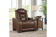 The Man-Den Mahogany Power Reclining Sofa and Recliner -  Ashley - Lara Furniture