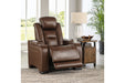 The Man-Den Mahogany Power Reclining Sofa and Recliner -  Ashley - Lara Furniture