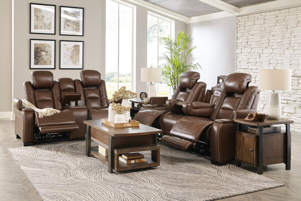 The Man-Den Mahogany Power Reclining Living Room Set