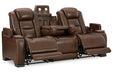 The Man-Den Mahogany Power Reclining Sofa and Loveseat -  Ashley - Lara Furniture