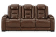 The Man-Den Mahogany Power Reclining Sofa and Loveseat -  Ashley - Lara Furniture