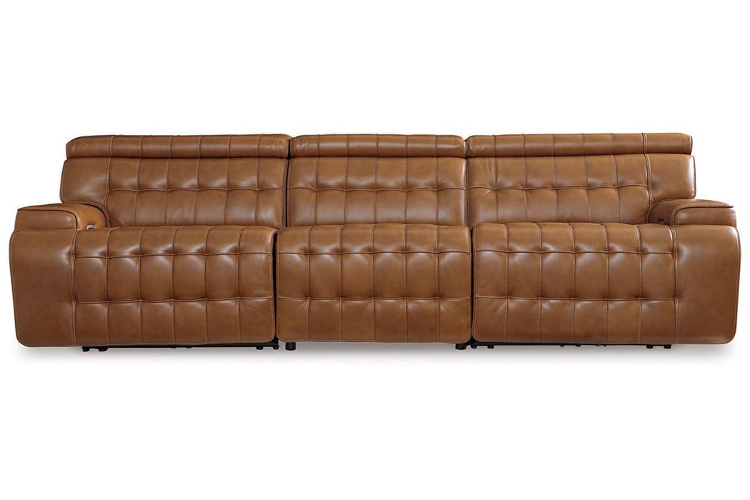 Temmpton Chocolate 3-Piece Power Reclining Sectional Sofa -  Ashley - Lara Furniture