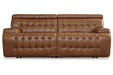 Temmpton Chocolate 2-Piece Power Reclining Sectional Loveseat -  Ashley - Lara Furniture