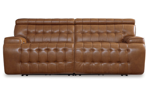 Temmpton Chocolate 2-Piece Power Reclining Sectional Loveseat -  Ashley - Lara Furniture