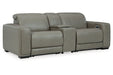 Correze Gray 3-Piece Power Reclining Sectional Loveseat -  Ashley - Lara Furniture