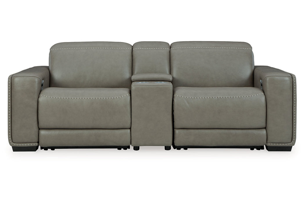 Correze Gray 3-Piece Power Reclining Sectional Loveseat -  Ashley - Lara Furniture