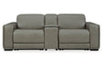 Correze Gray 3-Piece Power Reclining Sectional Loveseat -  Ashley - Lara Furniture