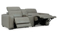 Correze Gray 3-Piece Power Reclining Sectional Loveseat -  Ashley - Lara Furniture