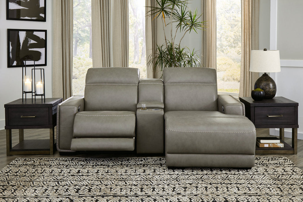 [EXCLUSIVE] Correze Gray 3-Piece Power Reclining Sectional with Chaise