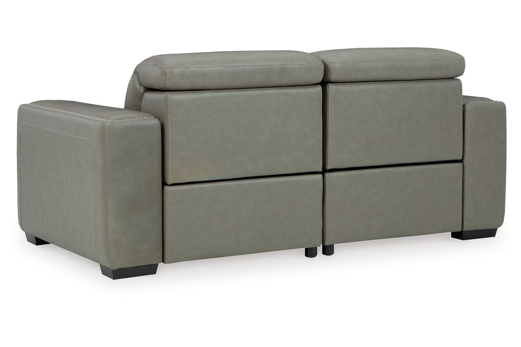 Correze Gray 2-Piece Power Reclining Sectional Loveseat -  Ashley - Lara Furniture