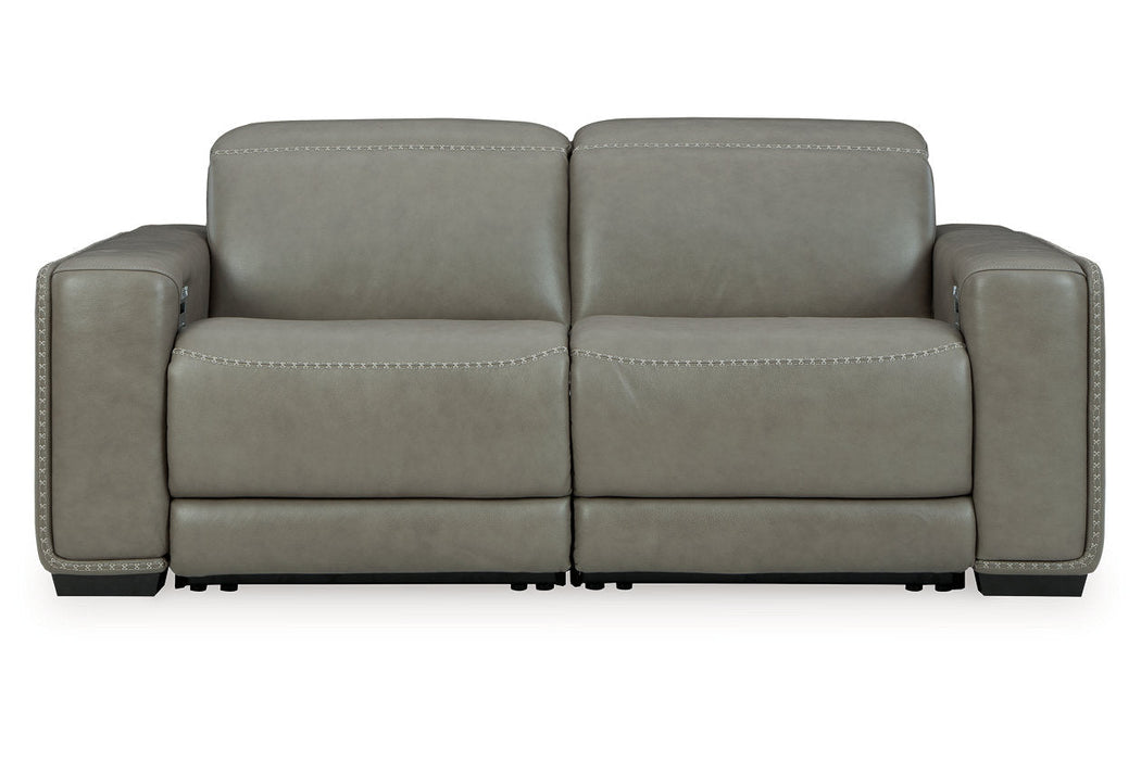 Correze Gray 2-Piece Power Reclining Sectional Loveseat -  Ashley - Lara Furniture