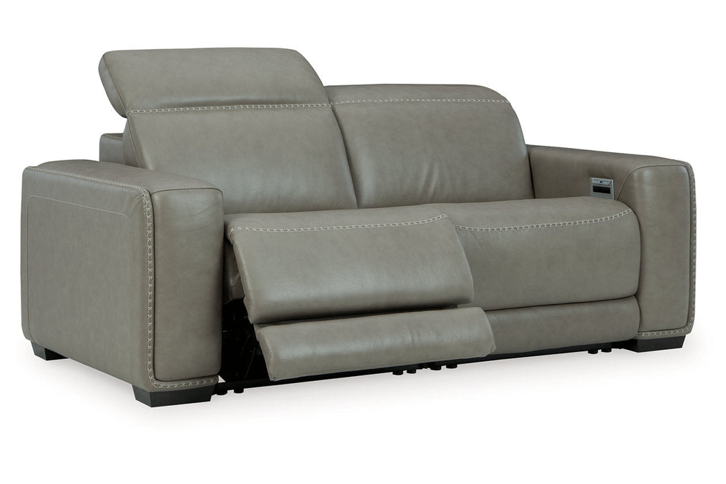 Correze Gray 2-Piece Power Reclining Sectional Loveseat -  Ashley - Lara Furniture