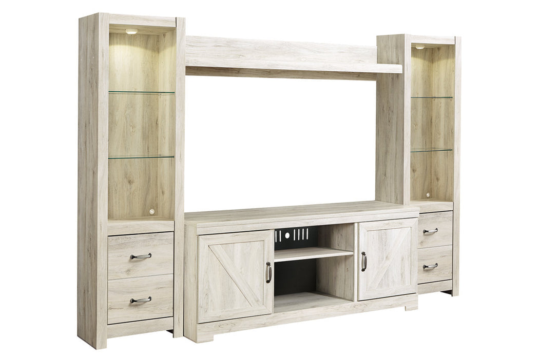 Bellaby Whitewash 4-Piece Entertainment Center