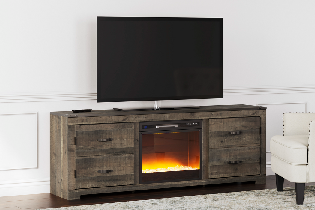 Trinell Brown LG TV Stand w/Fireplace Option