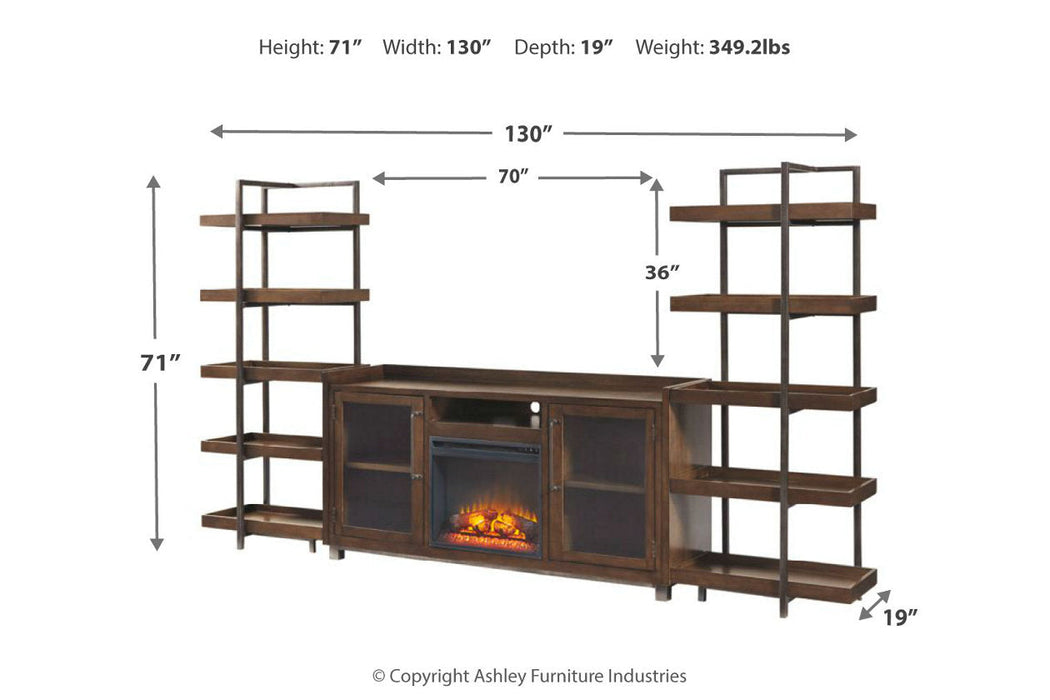 Starmore Brown/Gunmetal 3-Piece Entertainment Center