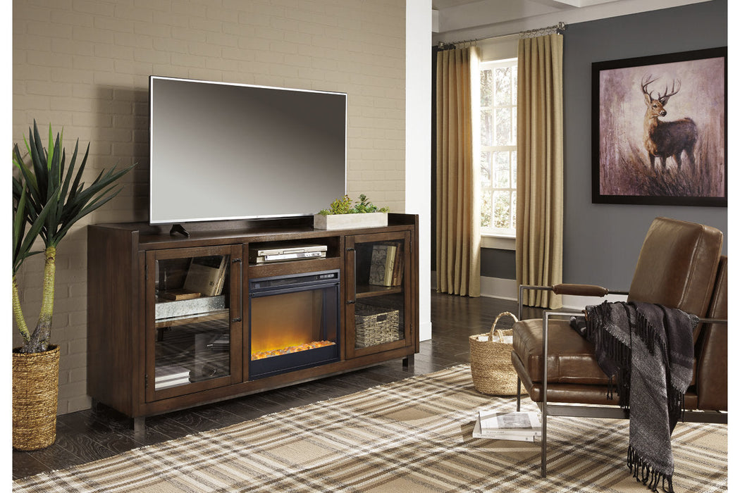 Starmore Brown 70" TV Stand with Electric Fireplace