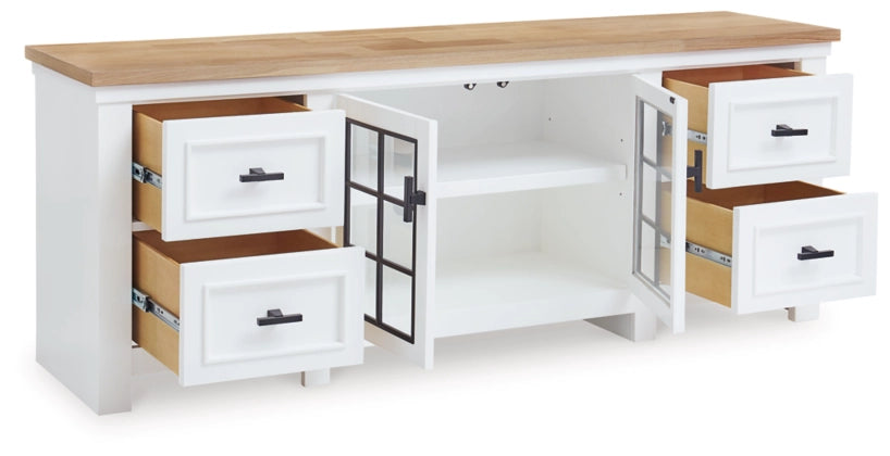 Ashbryn White/Natural Extra Large TV Stand