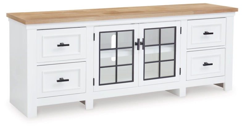 Ashbryn White/Natural Extra Large TV Stand