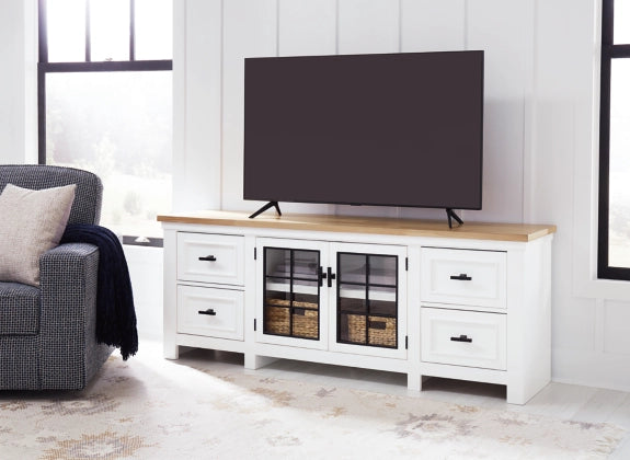 Ashbryn White/Natural Extra Large TV Stand