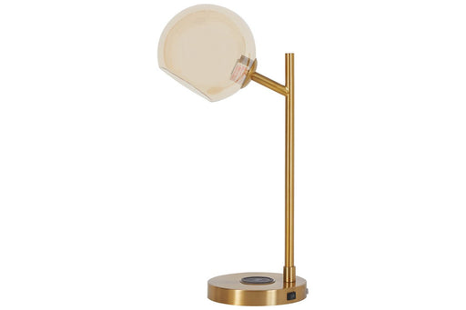 Abanson Amber/Gold Finish Desk Lamp - L206022 - Lara Furniture