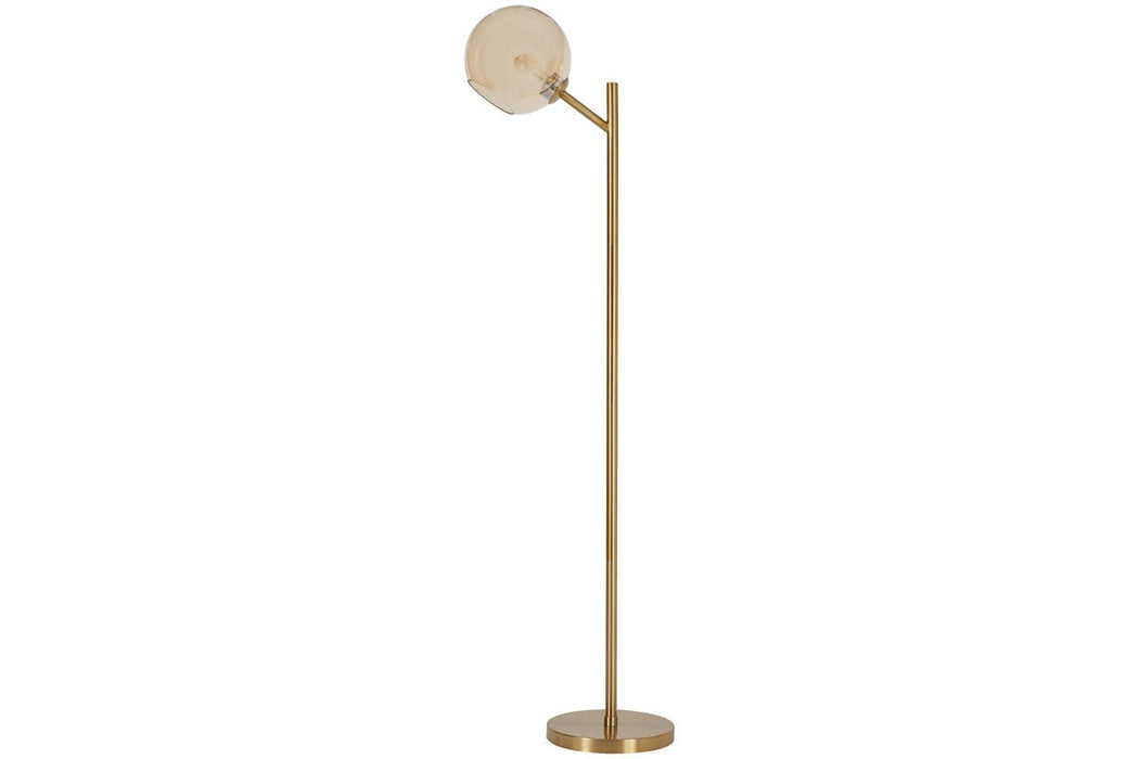 Abanson Amber/Gold Finish Floor Lamp - L206021 - Lara Furniture