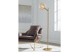 Abanson Amber/Gold Finish Floor Lamp - L206021 - Lara Furniture