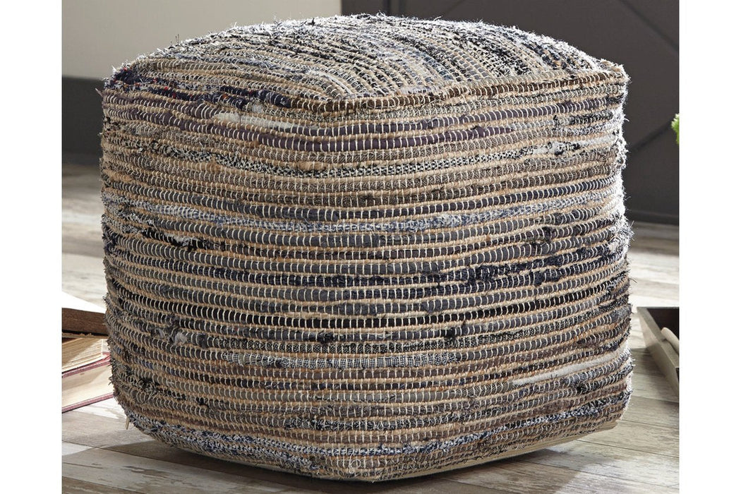 Absalom Denim Pouf - A1000550 - Lara Furniture