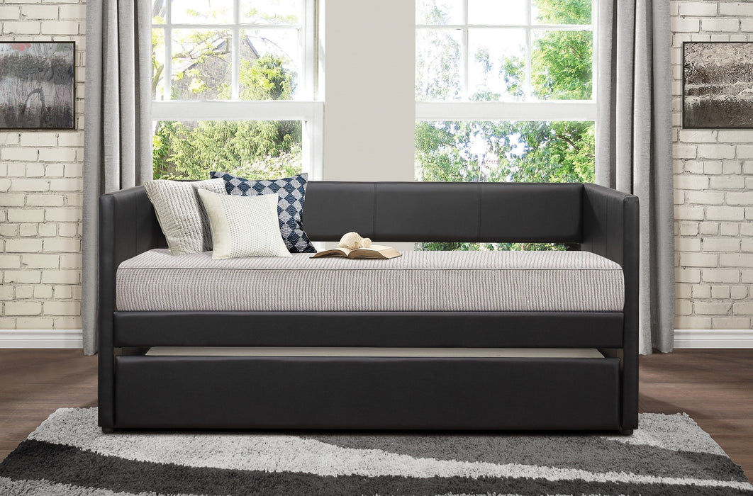 Adra Black Twin Daybed with Trundle - 4949BK - Lara Furniture