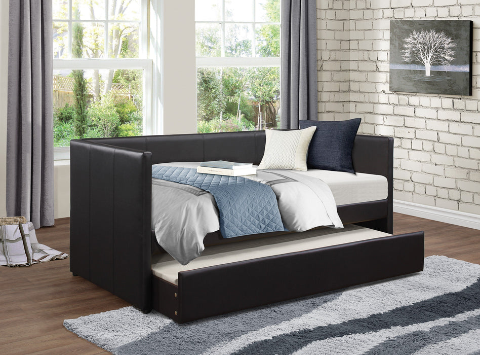 Adra Black Twin Daybed with Trundle - 4949BK - Lara Furniture