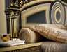 Aida Bed Black W/Gold Queen - Lara Furniture