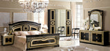 Aida Bed Black W/Gold Queen - Lara Furniture