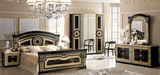 Aida Bedroom Black W/Gold, Camelgroup Italy Set - Lara Furniture