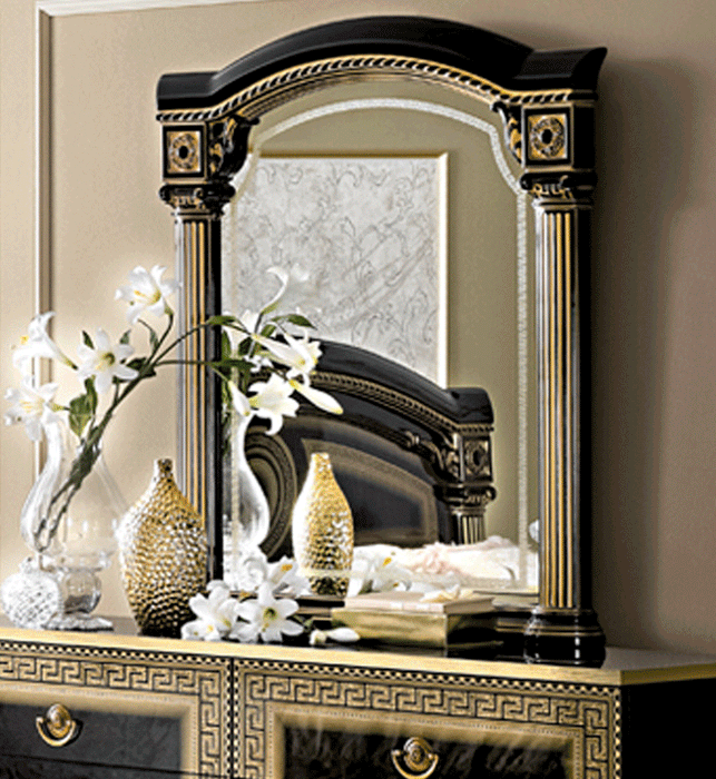 Aida Black/Gold Mirror - i37957 - Lara Furniture