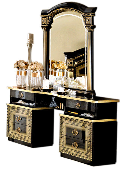 Aida Black/Gold Vanity Dresser Set - Lara Furniture